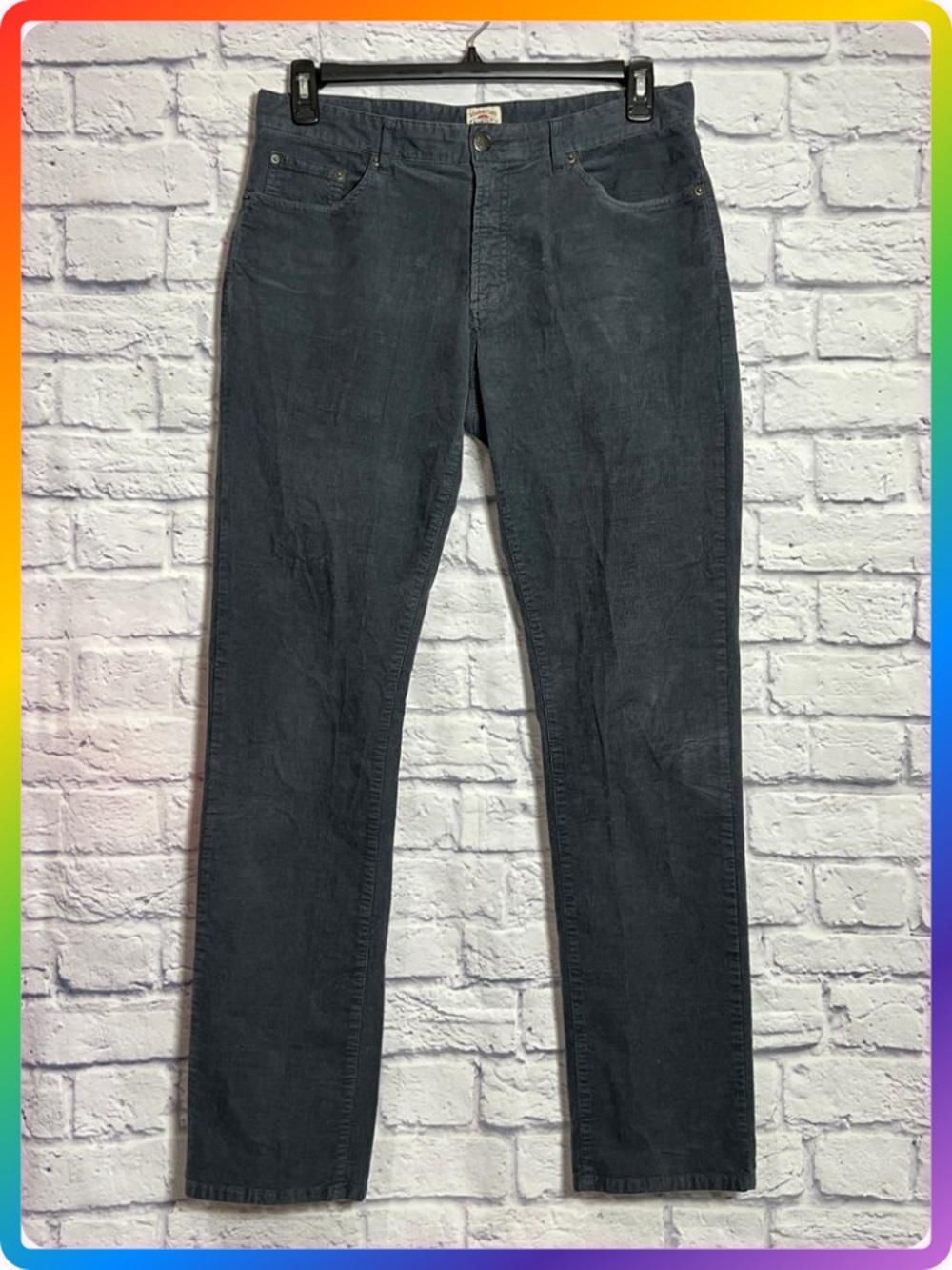 Faherty Corduroy Pants 32 Gray Stretch Straight Leg Soft Casual Everyday